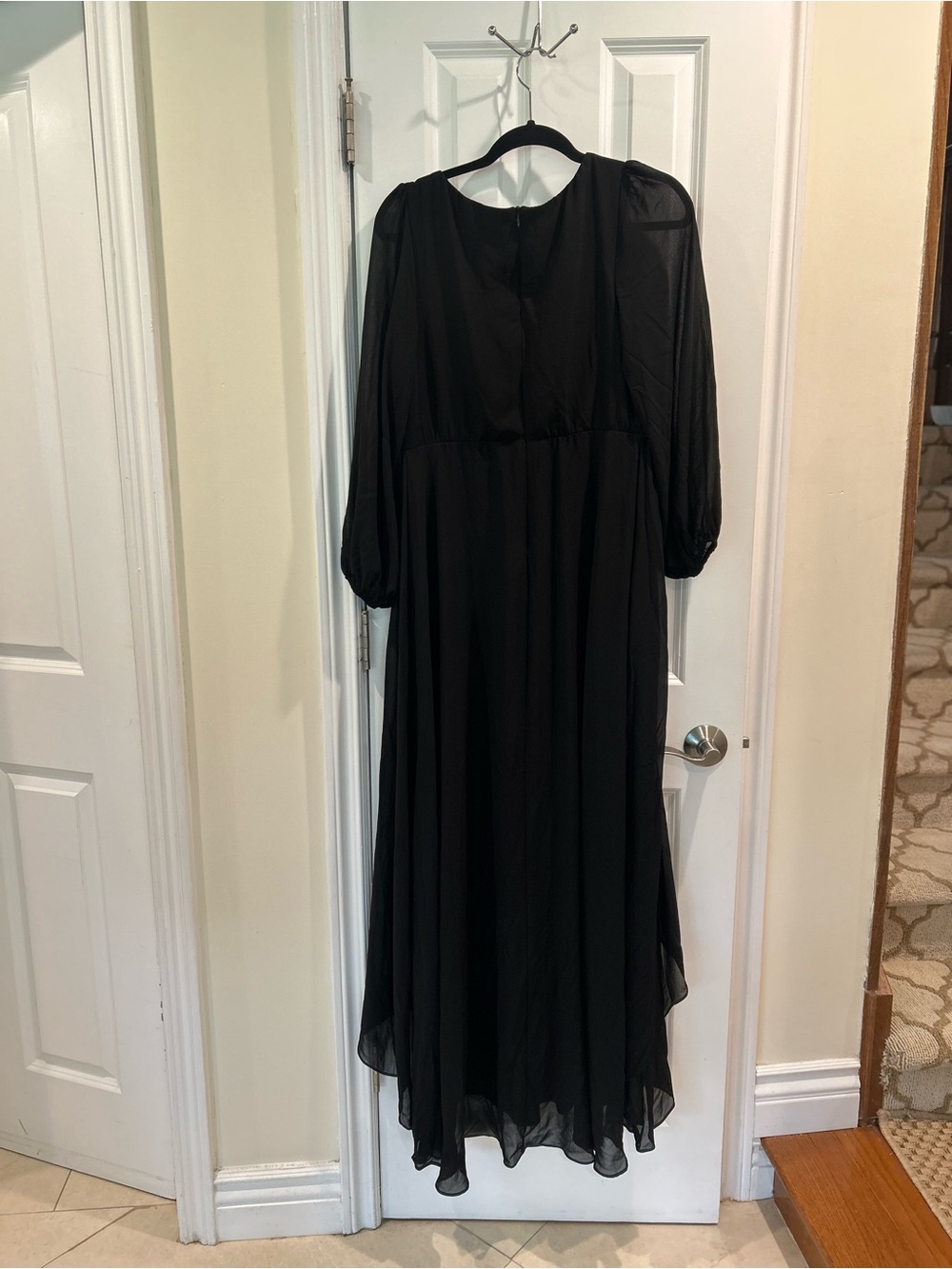 New Ever Pretty black Chiffon High-Low Maxi Dress Plus Size 12 Formal - Picture 5 of 7